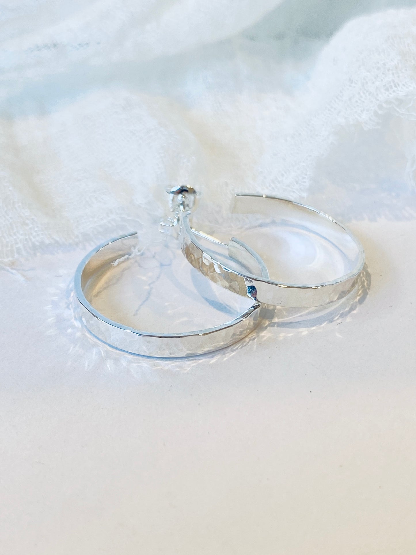 Silver Tumbles - Hoop Earrings