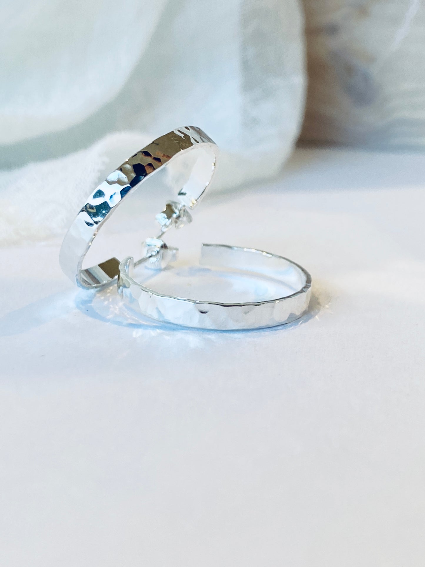 Silver Tumbles - Hoop Earrings