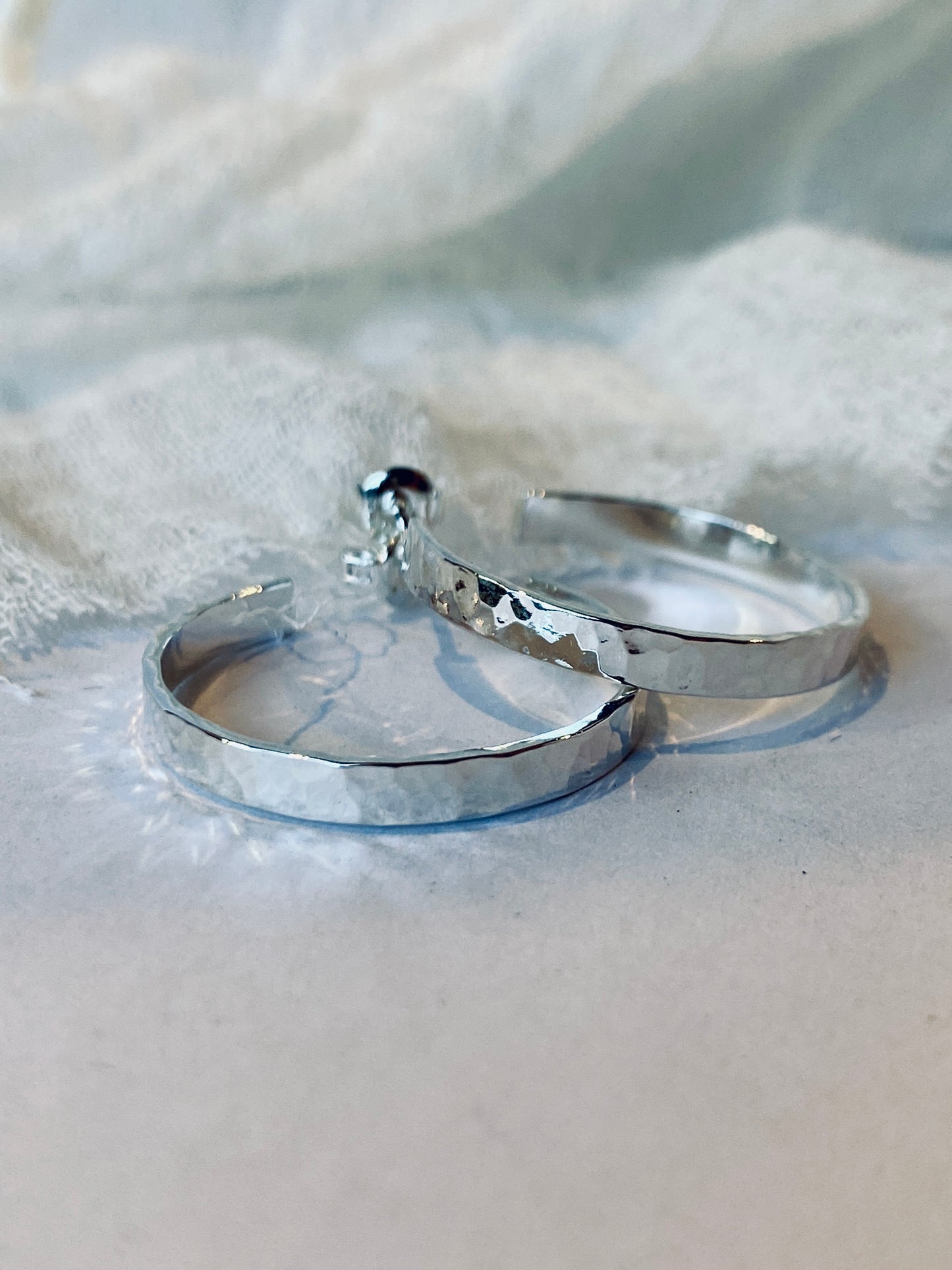 Silver Tumbles - Hoop Earrings