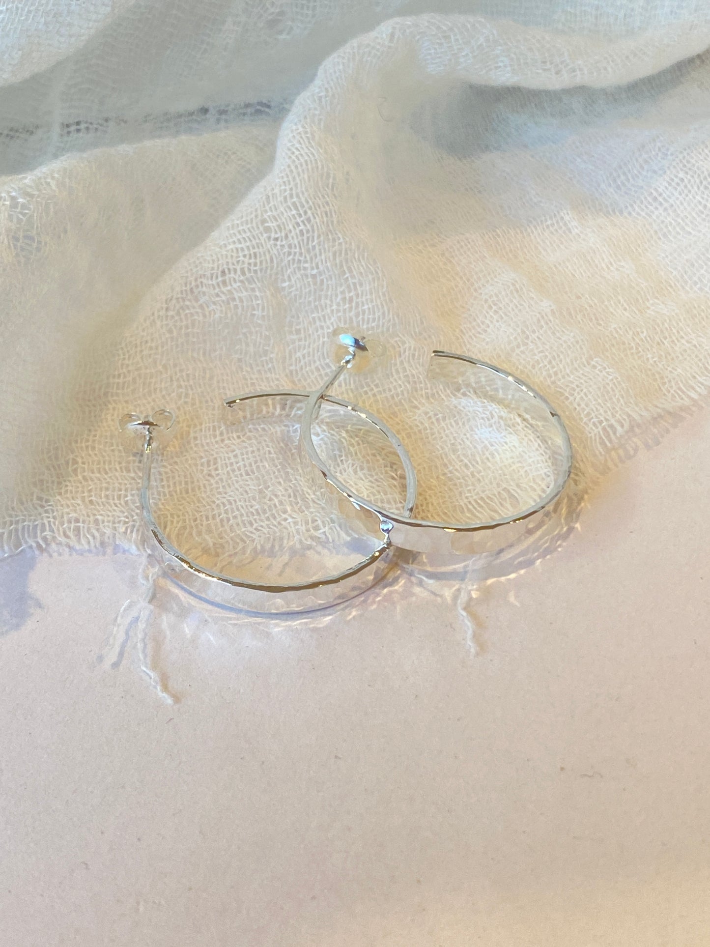 Silver Tumbles - Hoop Earrings