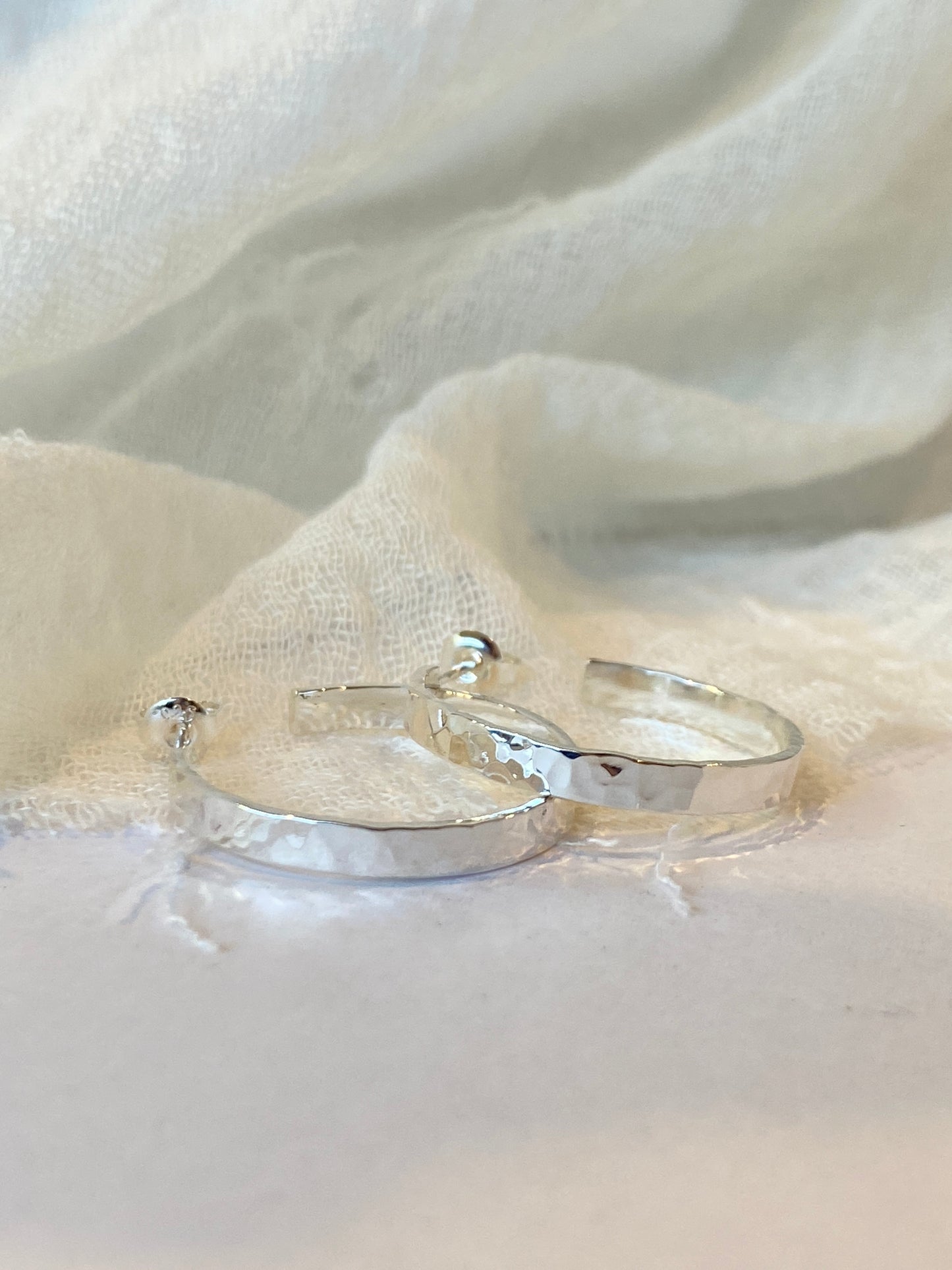 Silver Tumbles - Hoop Earrings