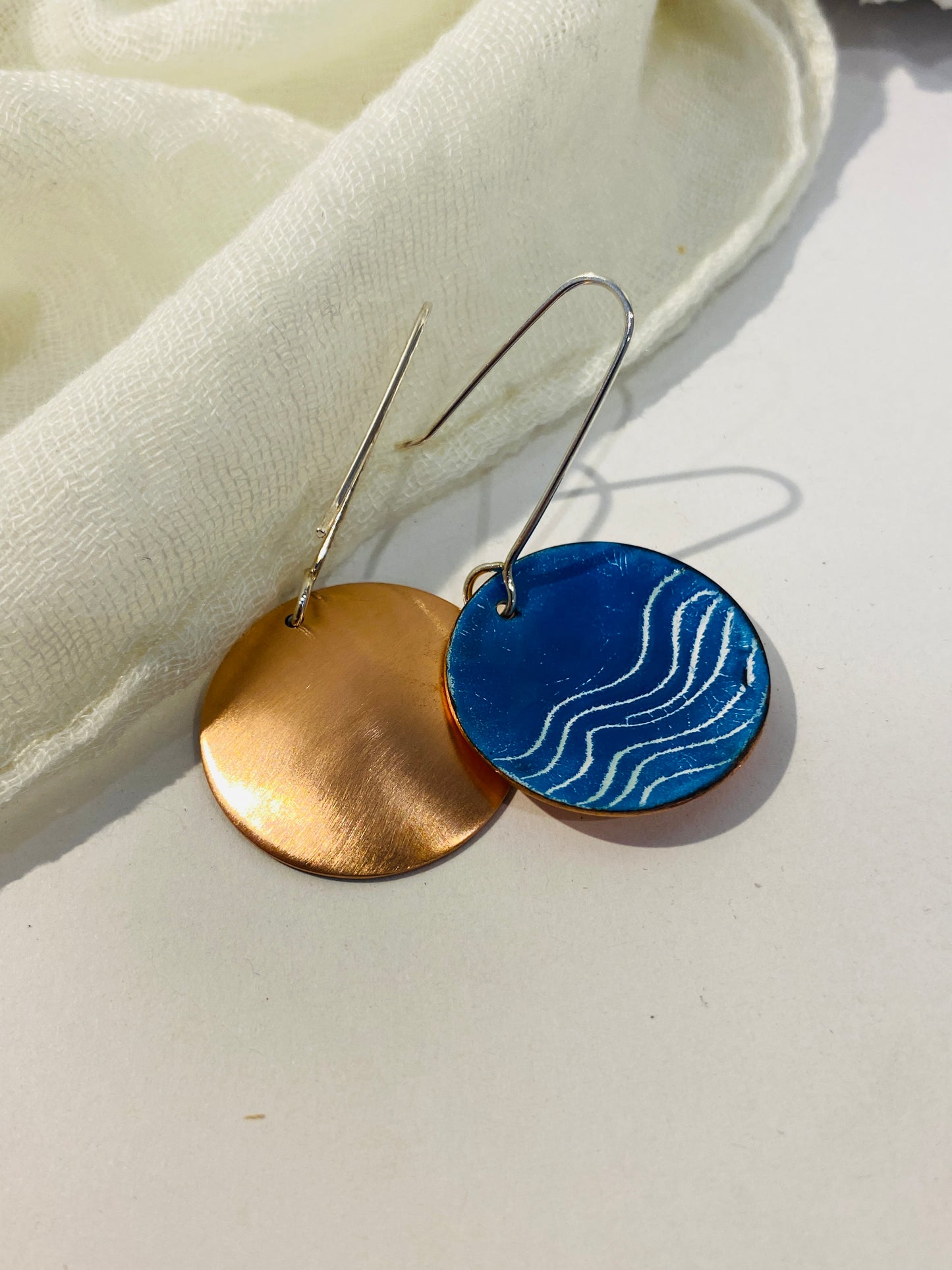 Earring Art - #055 - Copper Enamel Earrings