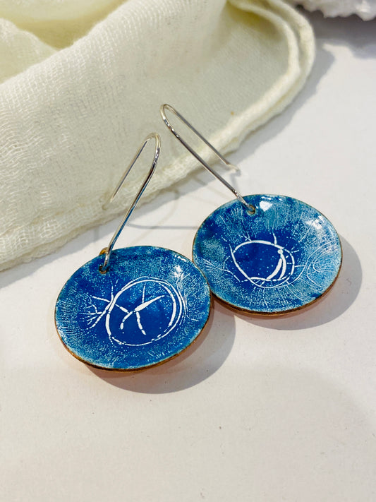 Earring Art - #053 - Copper Enamel Earrings