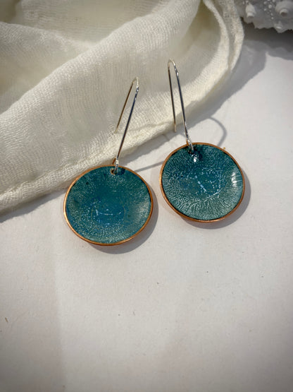 Earring Art - #056 - Copper Enamel Earrings