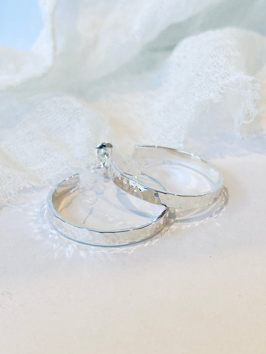 Silver Tumbles - Hoop Earrings