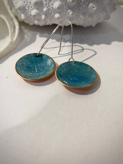 Earring Art - #056 - Copper Enamel Earrings
