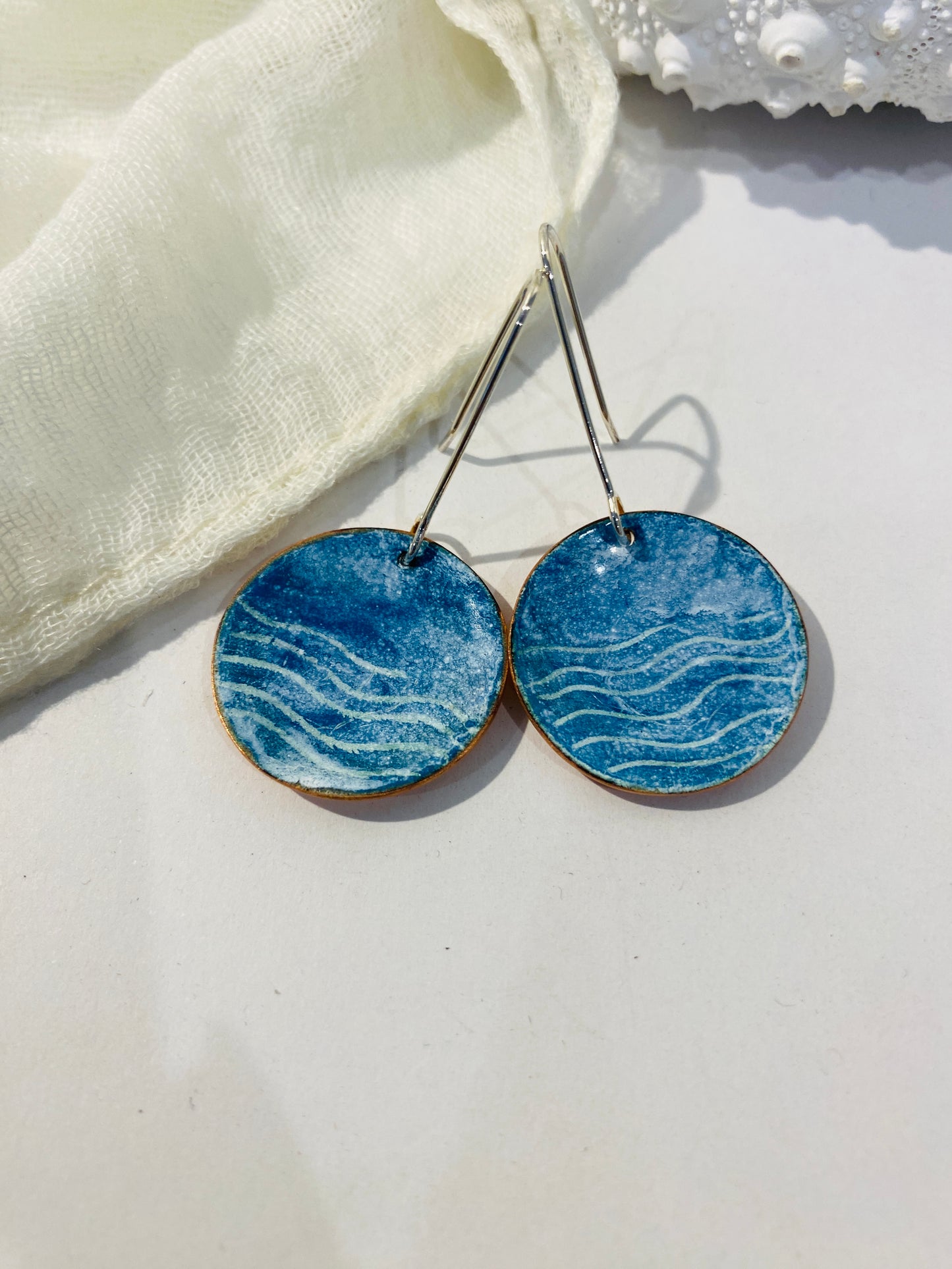 Earring Art - #058 - Copper Enamel Earrings