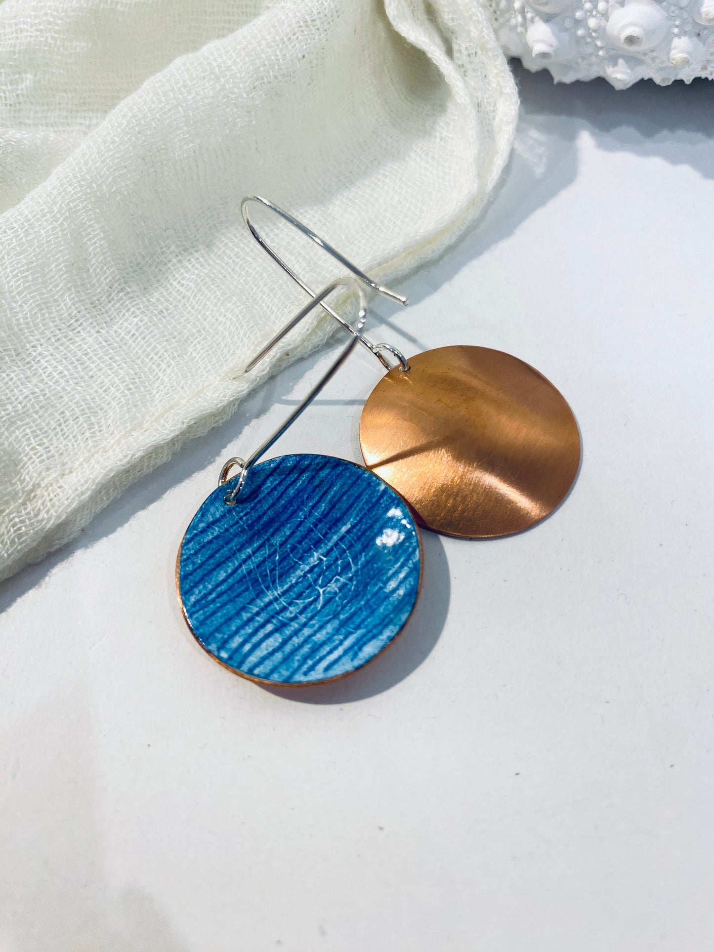 Earring Art - #057 - Copper Enamel Earrings