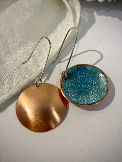 Earring Art - #056 - Copper Enamel Earrings