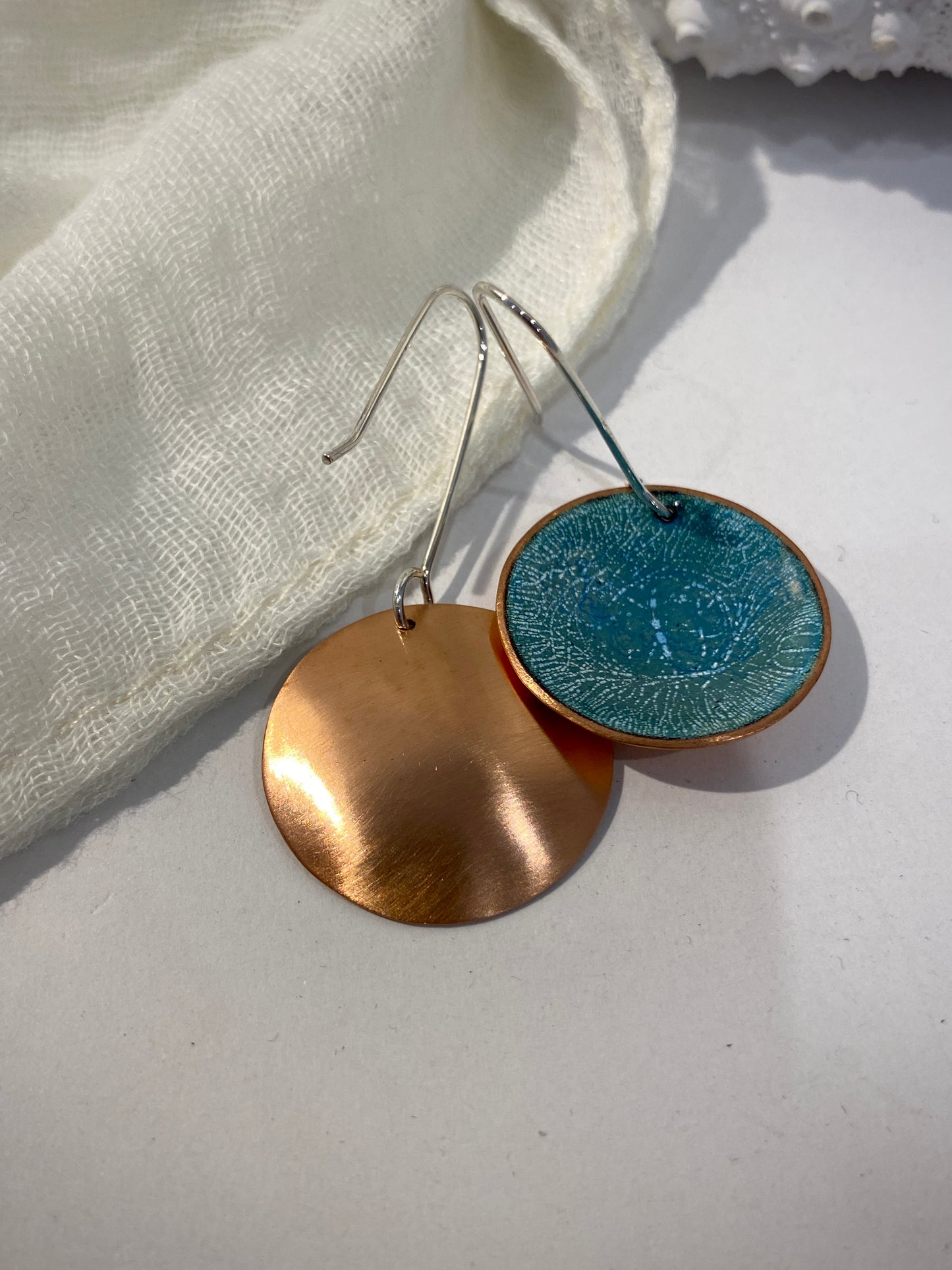 Earring Art - #056 - Copper Enamel Earrings