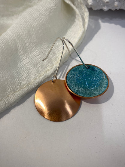 Earring Art - #056 - Copper Enamel Earrings