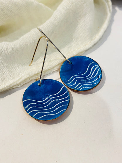 Earring Art - #055 - Copper Enamel Earrings