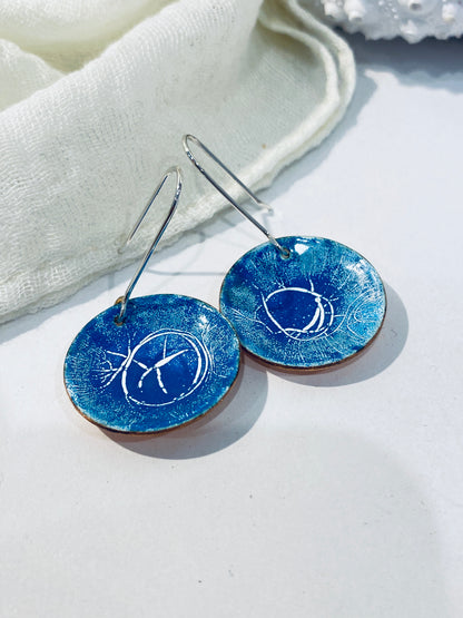 Earring Art - #053 - Copper Enamel Earrings
