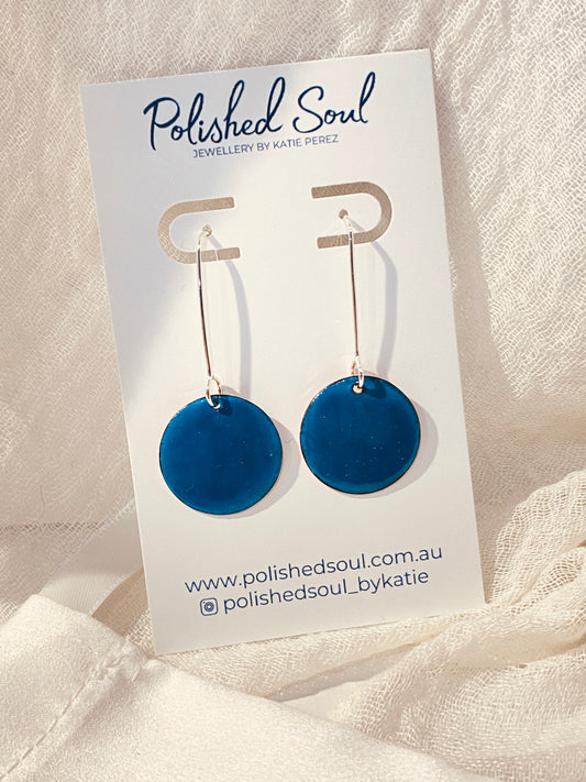 Earring Art - Blue - Enamel Earrings