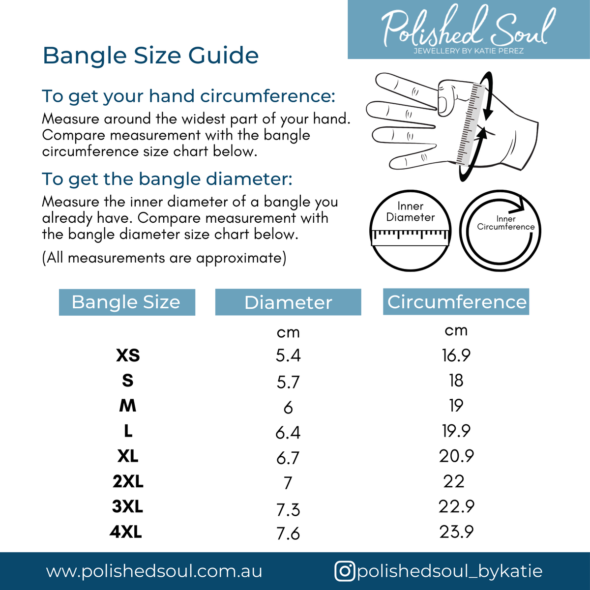 Bangle Size Formula Sizing Guides – Polished Soul
