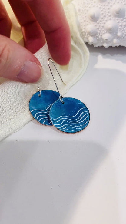 Earring Art - #055 - Copper Enamel Earrings