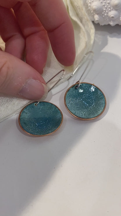 Earring Art - #056 - Copper Enamel Earrings