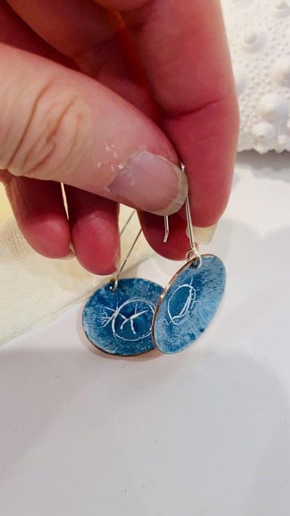 Earring Art - #053 - Copper Enamel Earrings