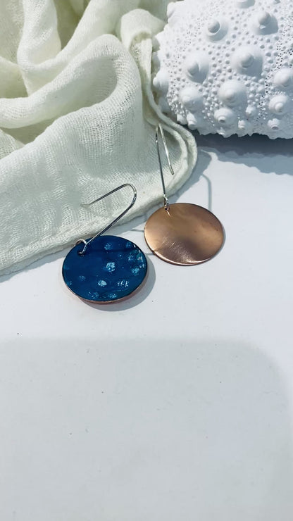 Earring Art - #052 - Copper Enamel Earrings
